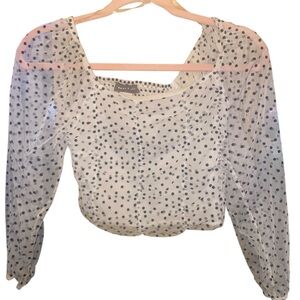 Vintage Women’s San Souci White Polka Dot Blouse